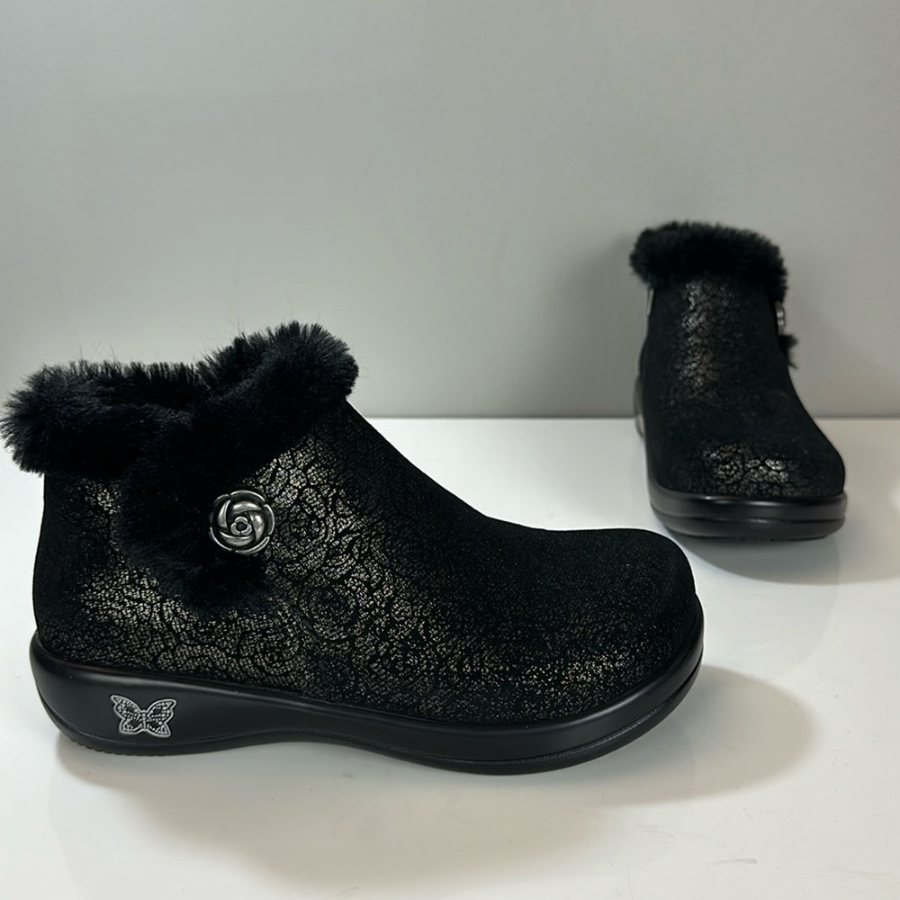 Alegria Leather Faux Fur Booties Size 35(5-5.5)